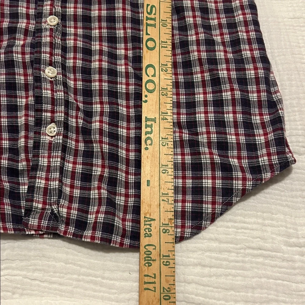 Ralph Lauren Boys Long Sleeve Button Up Shirt Red Blue White Plaid Shirt Holiday